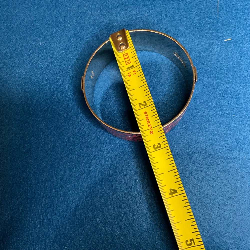 Coach Signature Logo Pink Gold Tone Metal Bangle Bracelet. - Picture 9 of 9